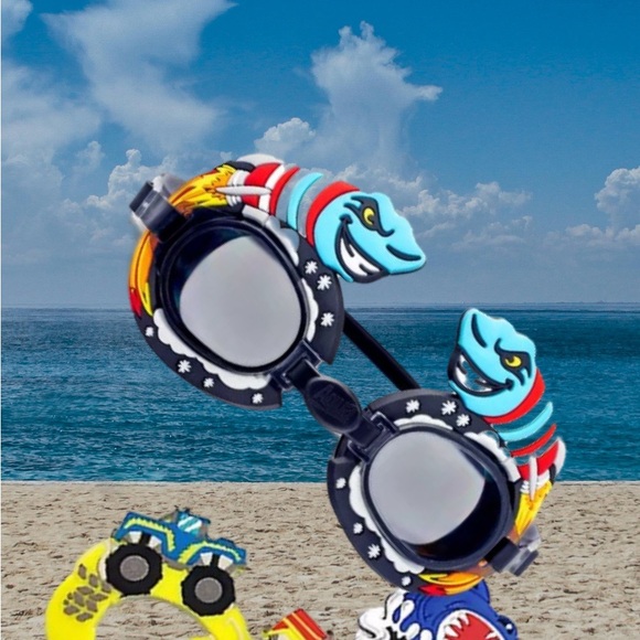 Eye Pop Swim Goggle Set 3 Styles Latex Free Child Size Adjustable 3+ - Picture 2 of 3